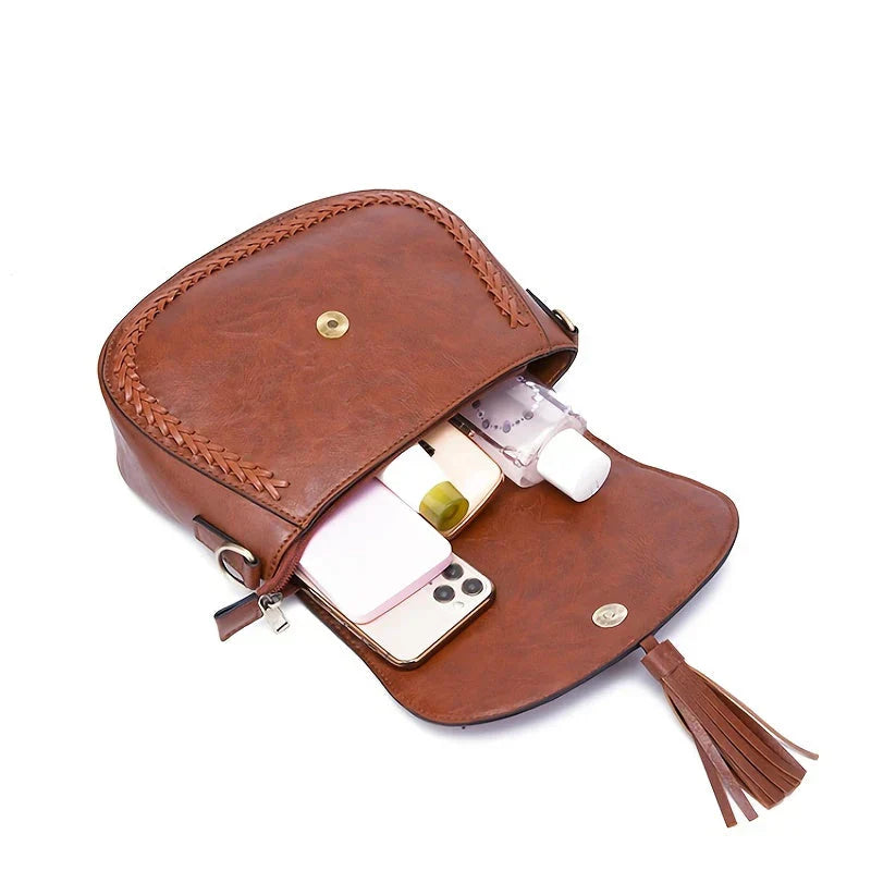 Nokmo | Women's Saddle Shoulder Bag with Tassel Detail