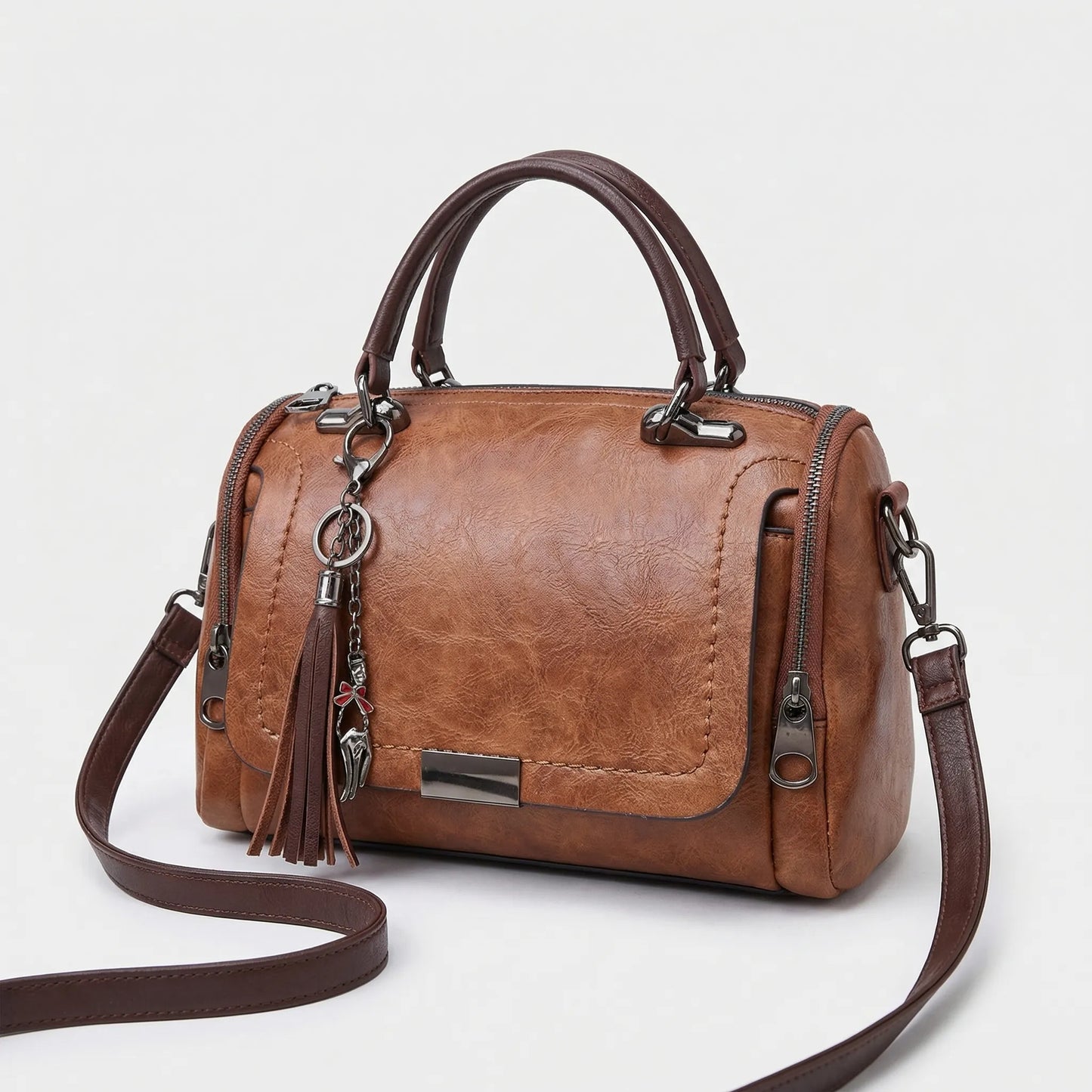 Nokmo | Women's Satchel Bag with Tassel Charm