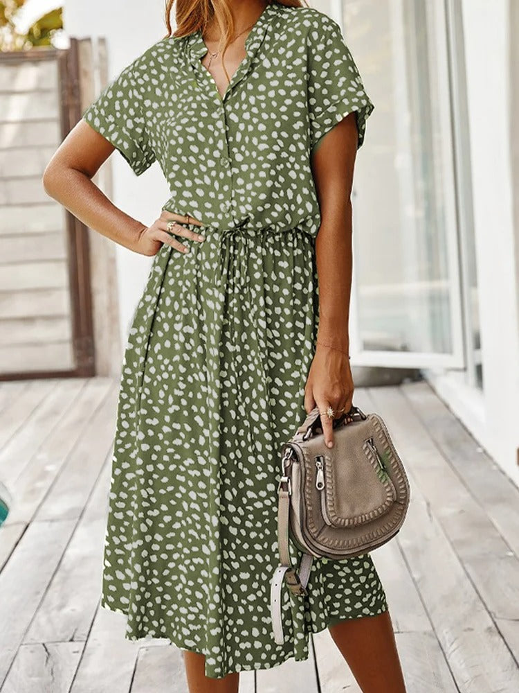 Nokmo | Women's Shirt Dress with Dalmatian Print