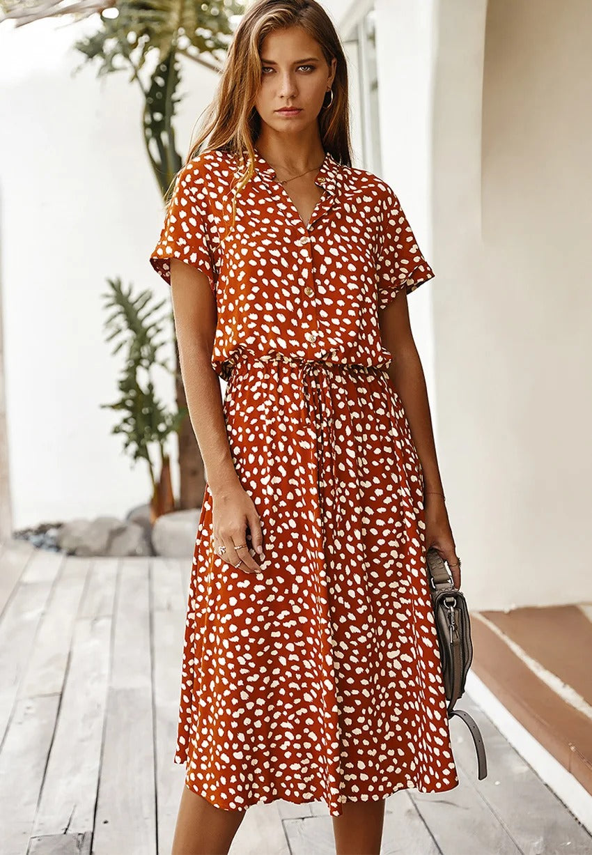 Nokmo | Women's Shirt Dress with Dalmatian Print