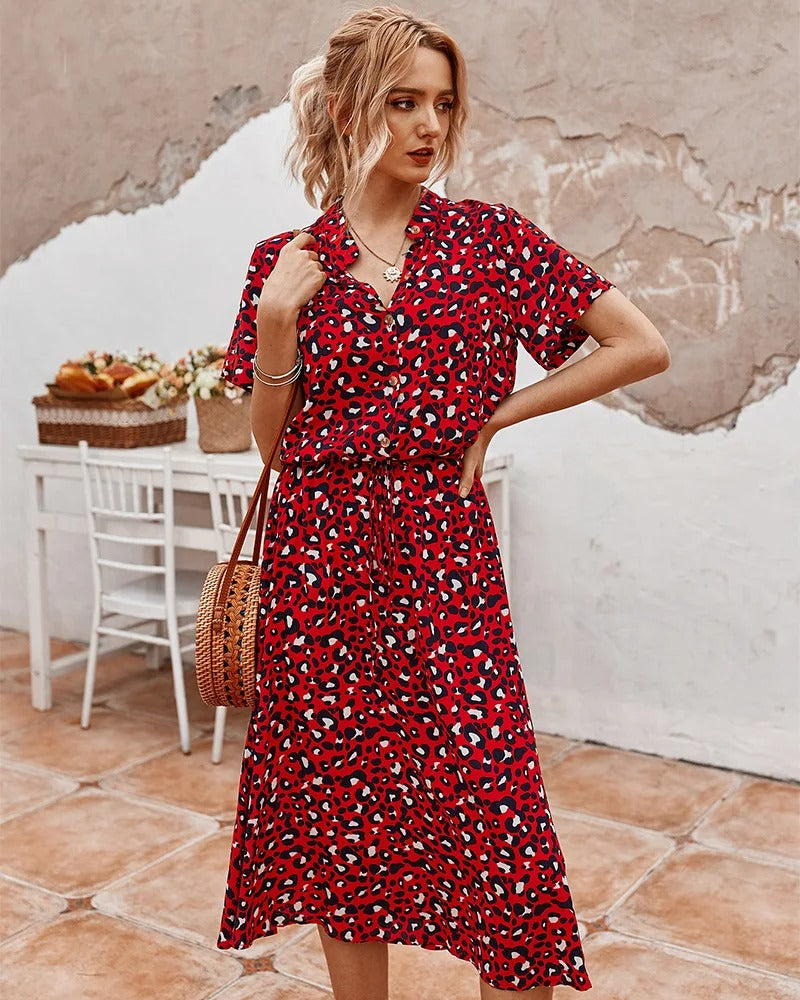 Nokmo | Women's Shirt Dress with Dalmatian Print