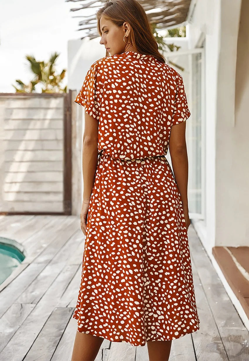 Nokmo | Women's Shirt Dress with Dalmatian Print
