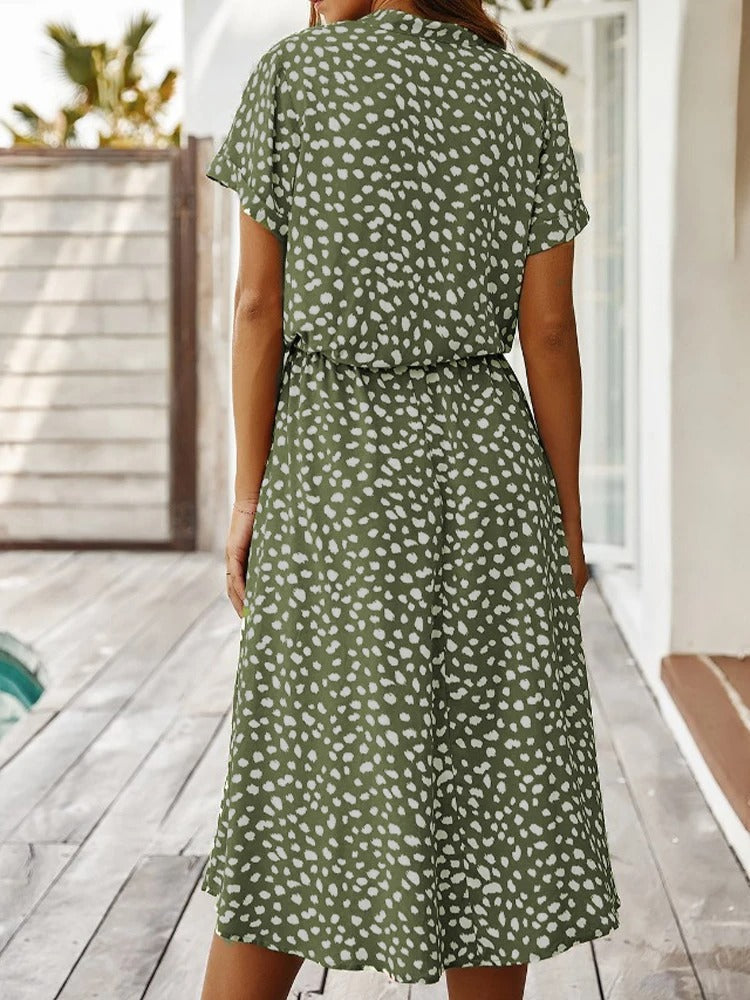 Nokmo | Women's Shirt Dress with Dalmatian Print