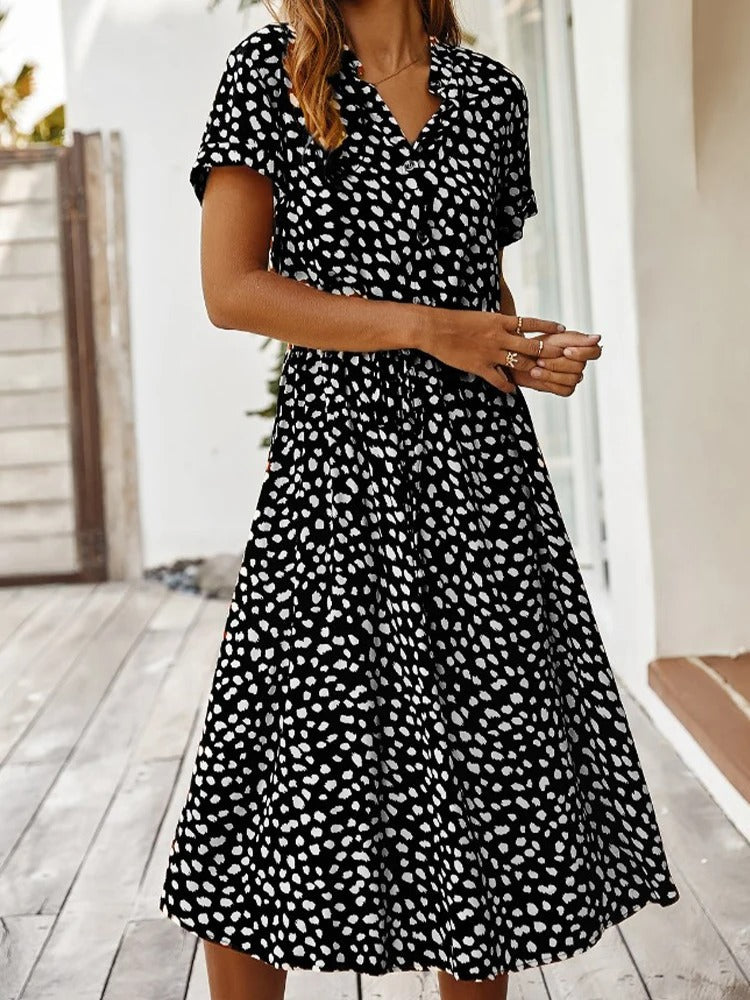 Nokmo | Women's Shirt Dress with Dalmatian Print
