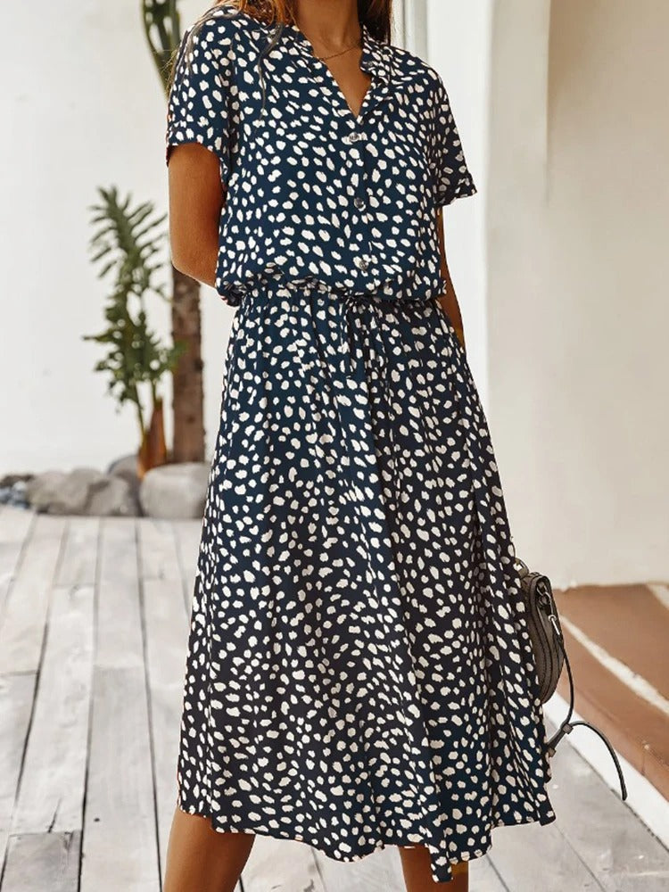 Nokmo | Women's Shirt Dress with Dalmatian Print