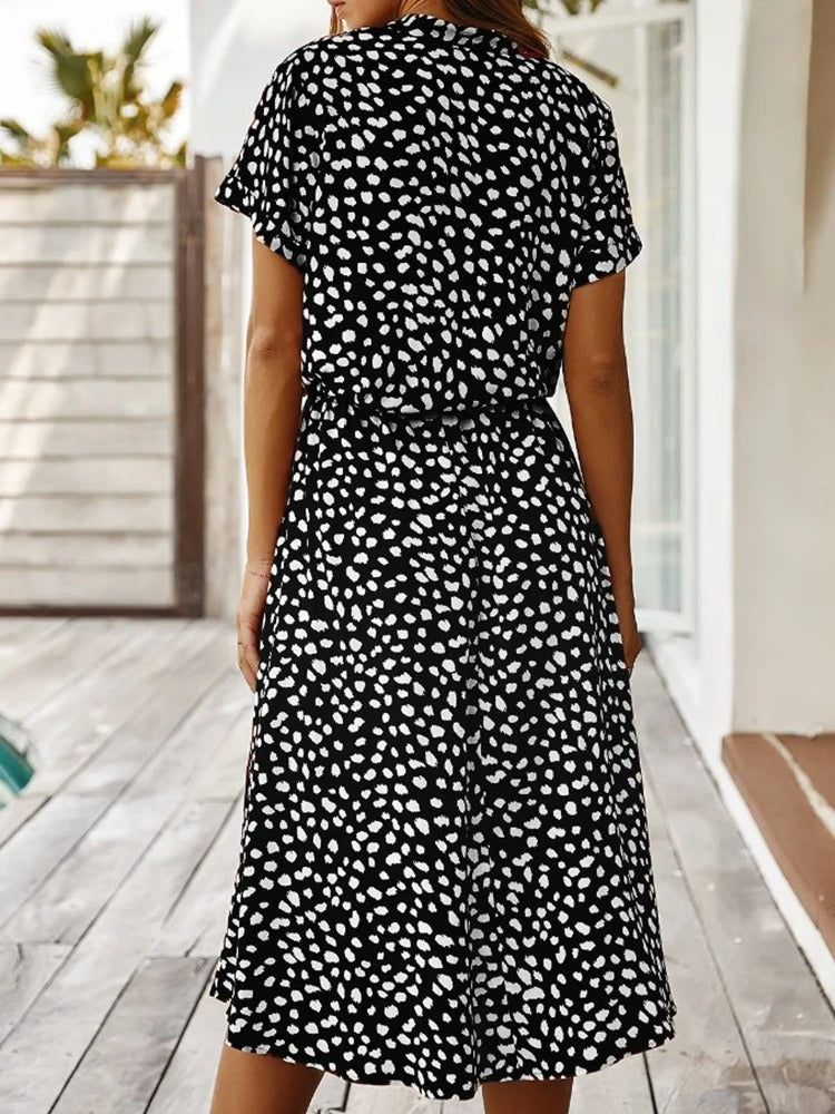 Nokmo | Women's Shirt Dress with Dalmatian Print