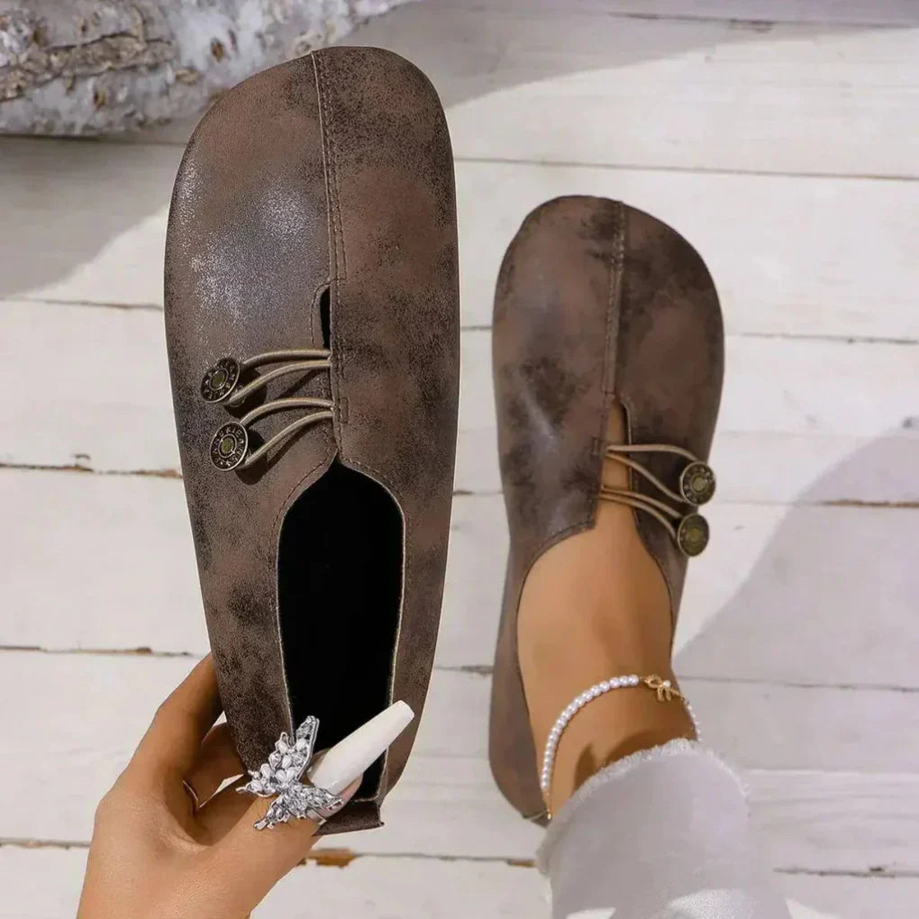 Nokmo | Women's Slip-On Ballet Flats with Decorative Buttons