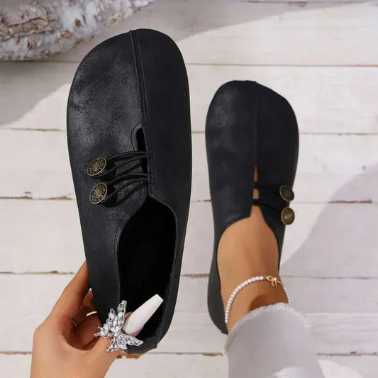 Nokmo | Women's Slip-On Ballet Flats with Decorative Buttons