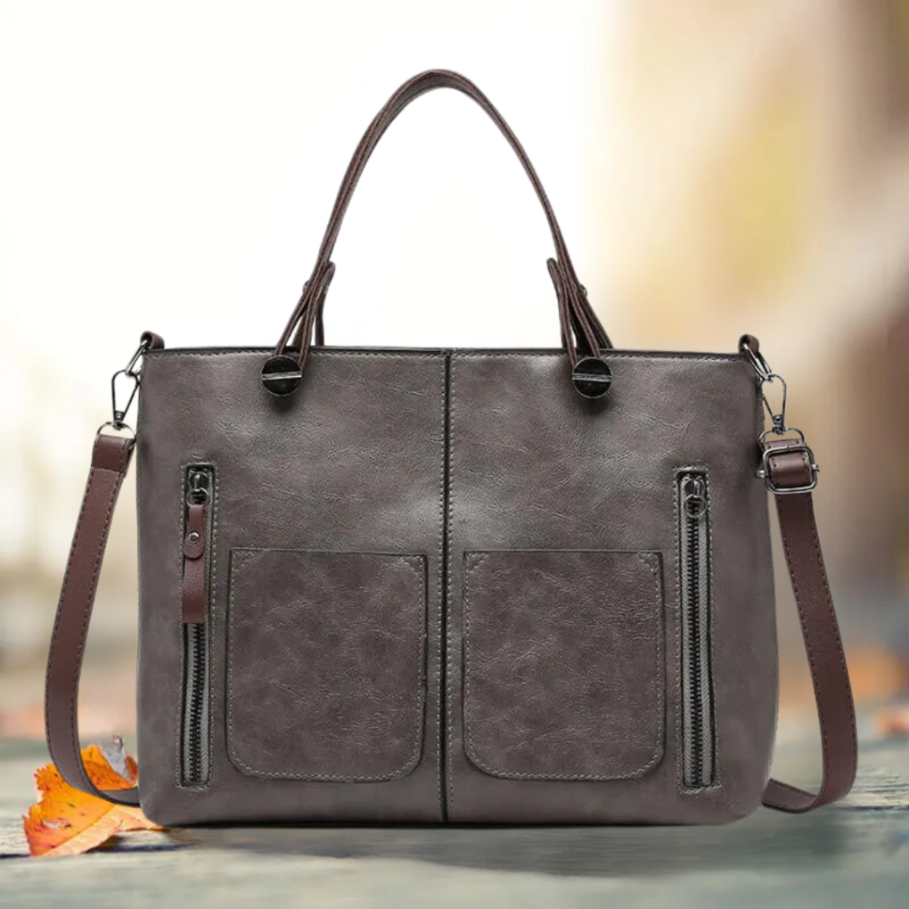 Nokmo | Women's Structured Shoulder Bag with Zip Pockets