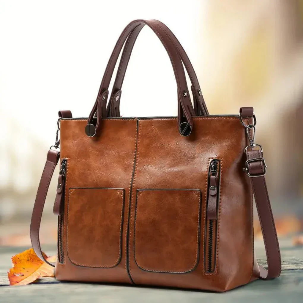 Nokmo | Women's Structured Shoulder Bag with Zip Pockets