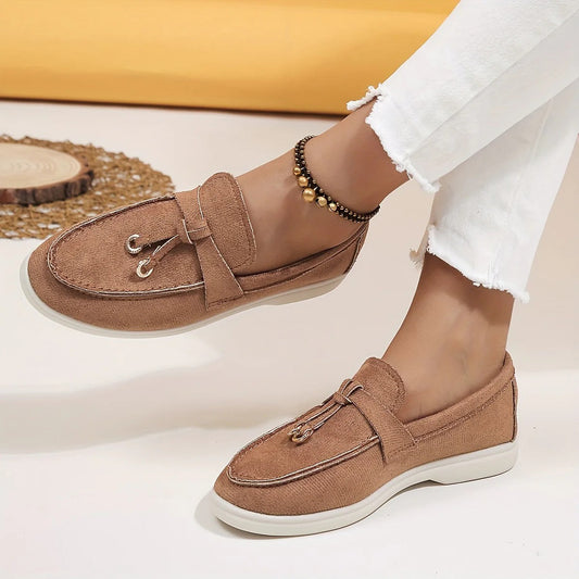 Nokmo | Women's Suede Loafers with Tassel Detail
