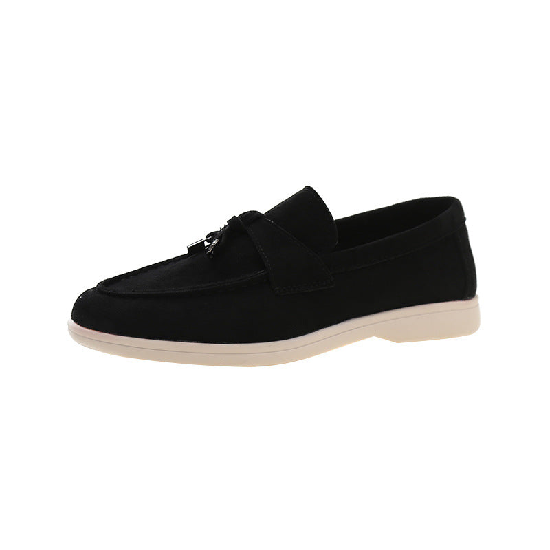 Nokmo | Women's Suede Loafers with Tassel Detail