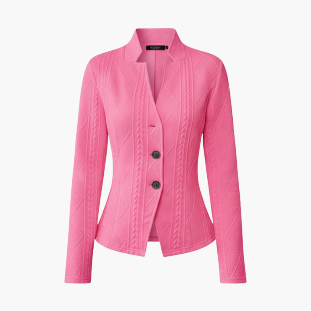 Nokmo | Women's Textured Blazer with Notched Lapel