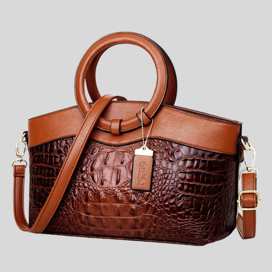 Nokmo | Women's Top Handle Handbag with Croc Embossing
