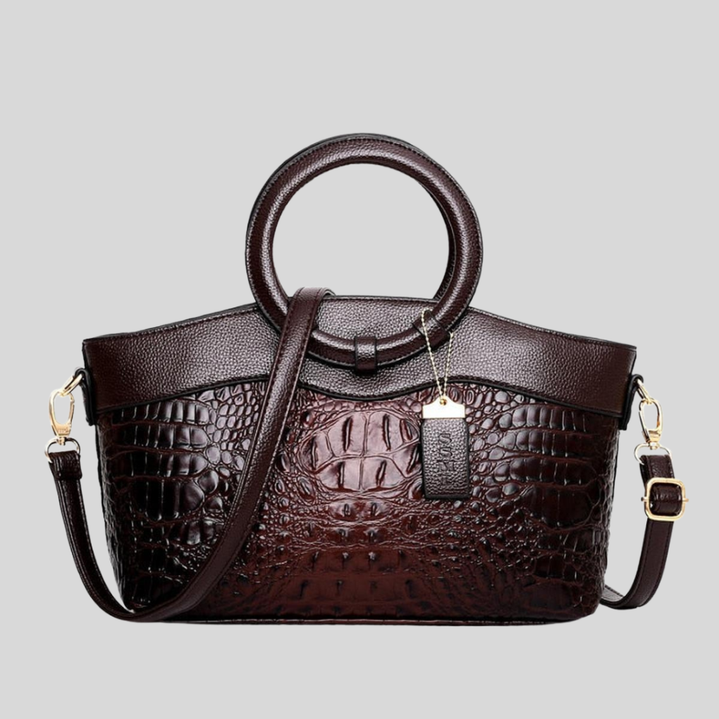 Nokmo | Women's Top Handle Handbag with Croc Embossing