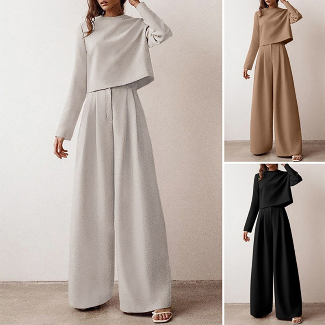 Nokmo | Women's Two-Piece Palazzo Set Long Sleeve