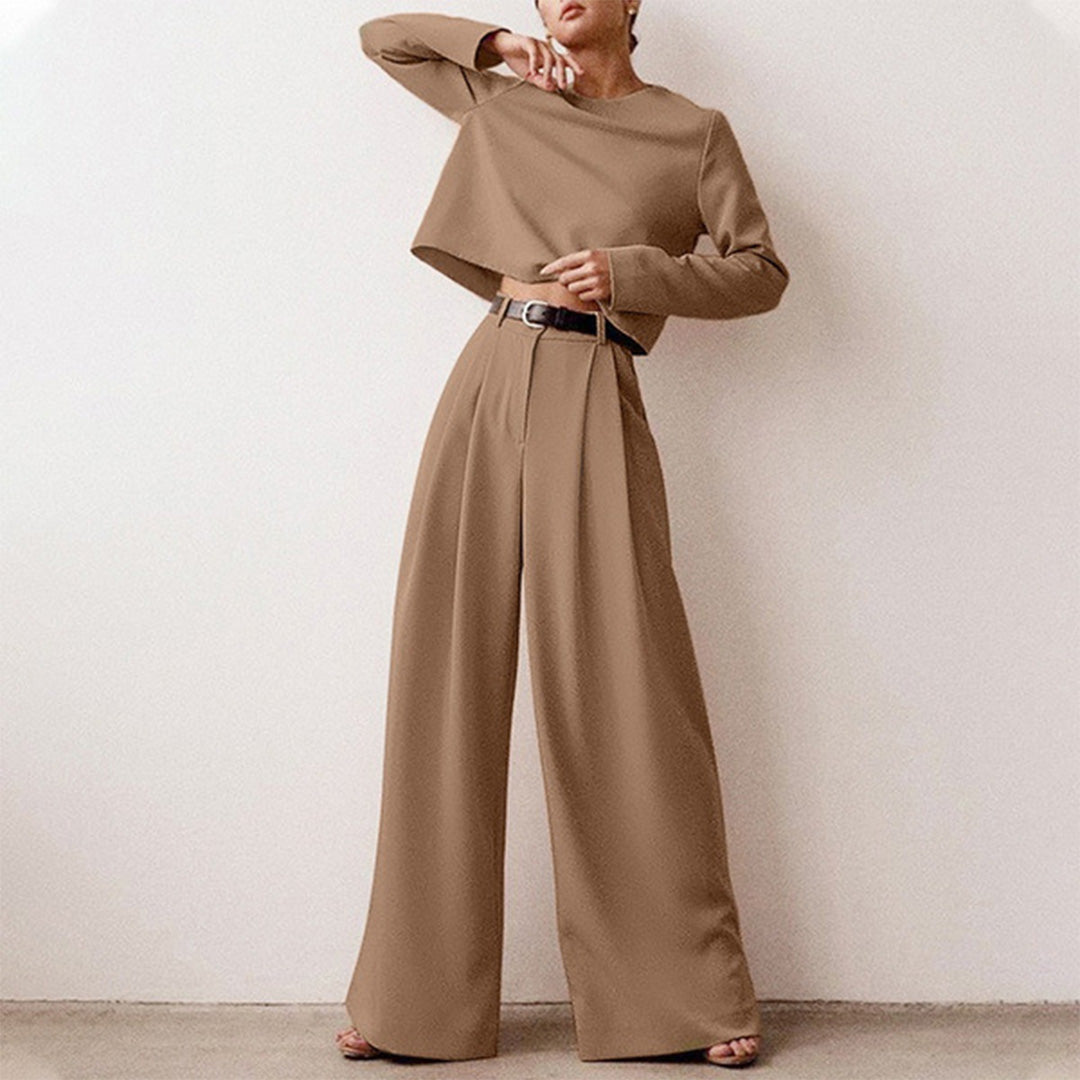 Nokmo | Women's Two-Piece Palazzo Set Long Sleeve