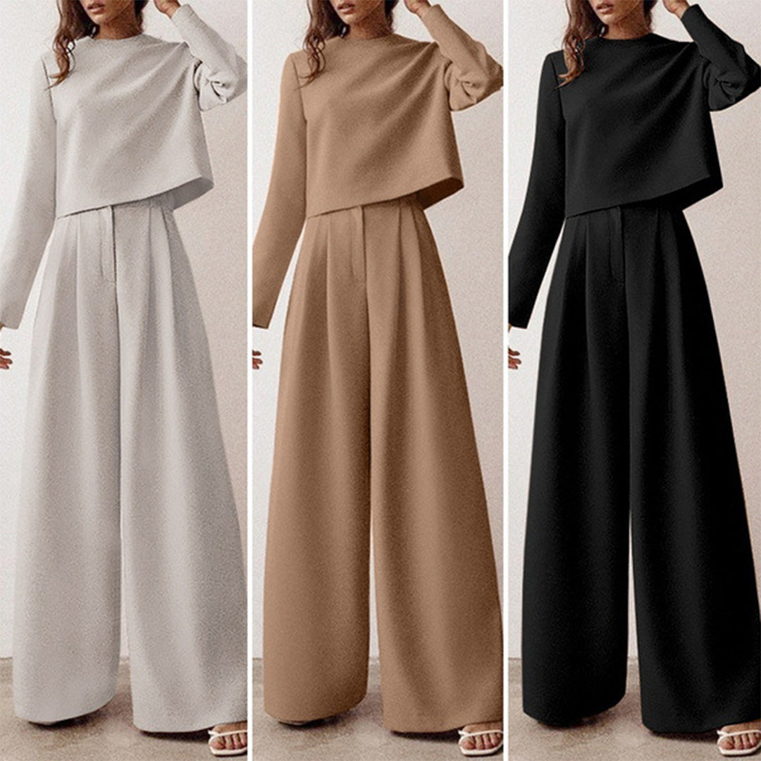 Nokmo | Women's Two-Piece Palazzo Set Long Sleeve