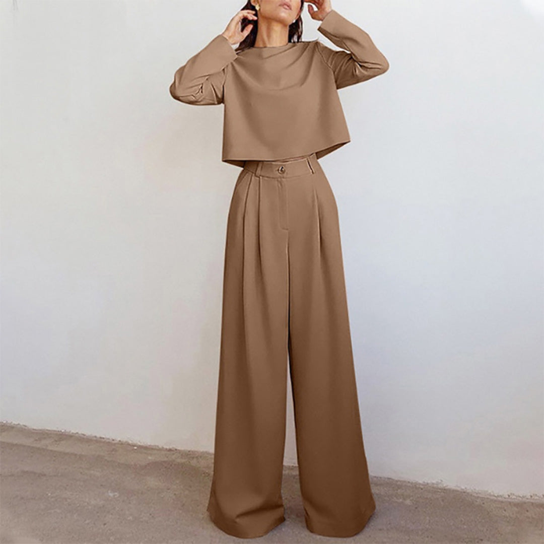 Nokmo | Women's Two-Piece Palazzo Set Long Sleeve
