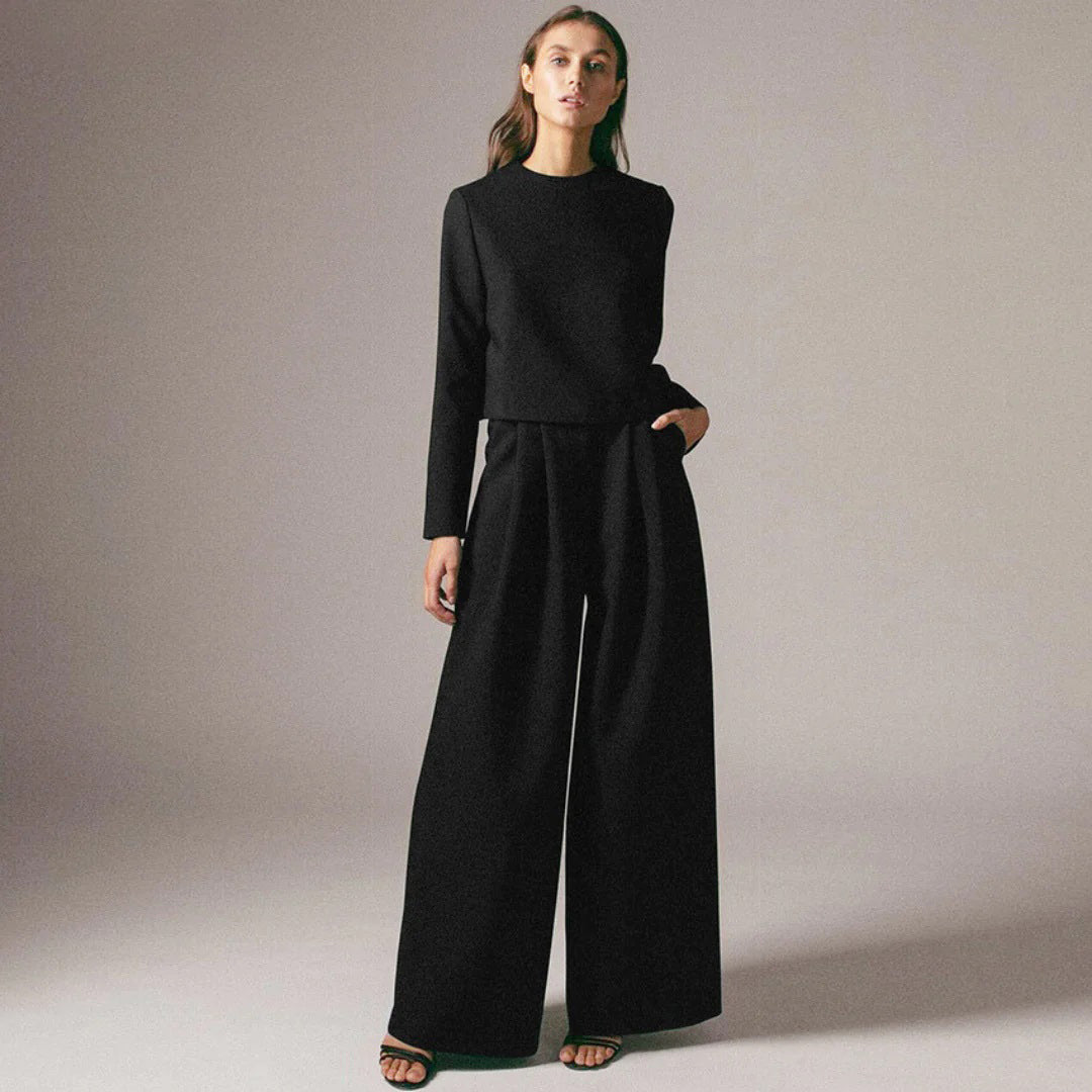 Nokmo | Women's Two-Piece Palazzo Set Long Sleeve