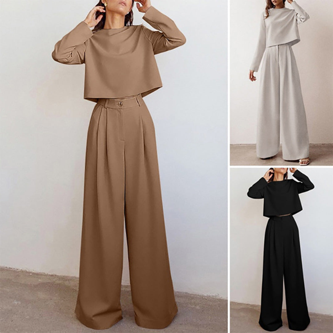 Nokmo | Women's Two-Piece Palazzo Set Long Sleeve