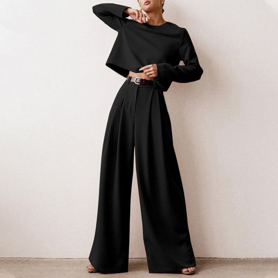 Nokmo | Women's Two-Piece Palazzo Set Long Sleeve