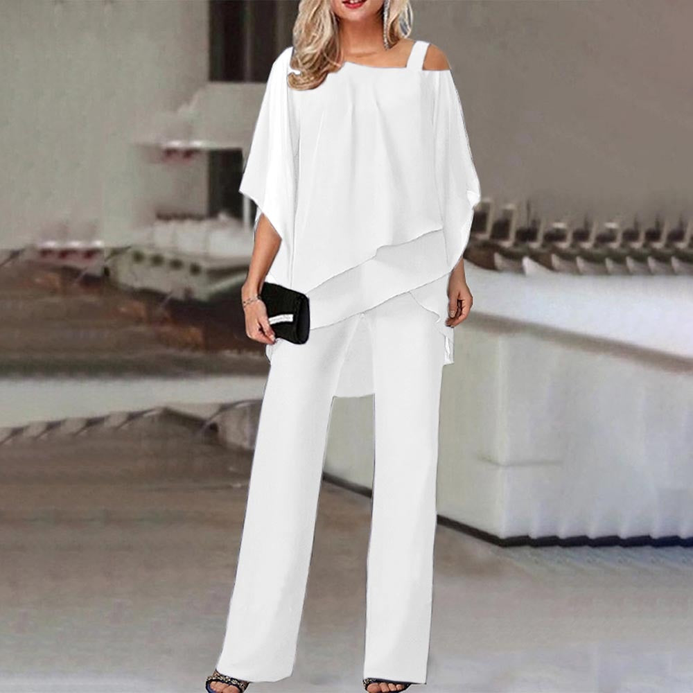 Nokmo Women's Two-Piece Set | Elegant Jumpsuit with Cold Shoulder Blouse