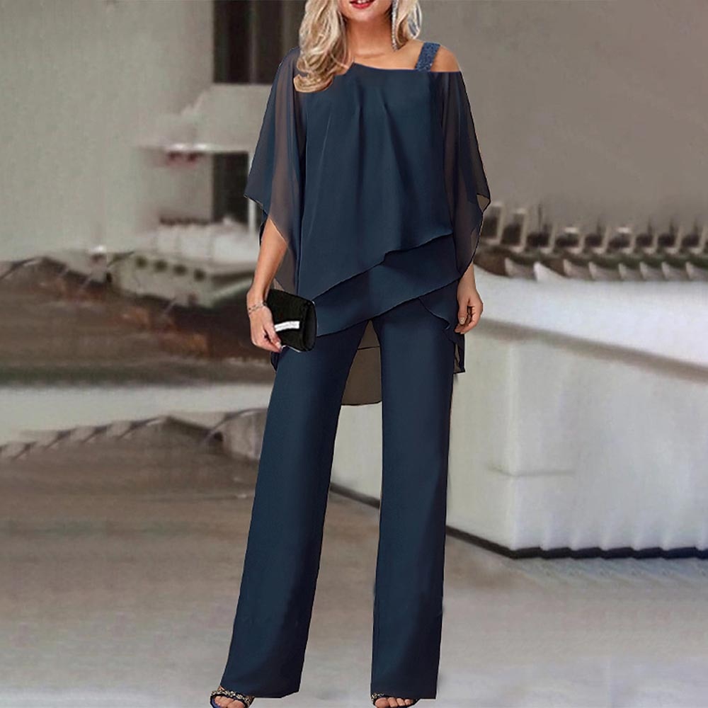 Nokmo Women's Two-Piece Set | Elegant Jumpsuit with Cold Shoulder Blouse