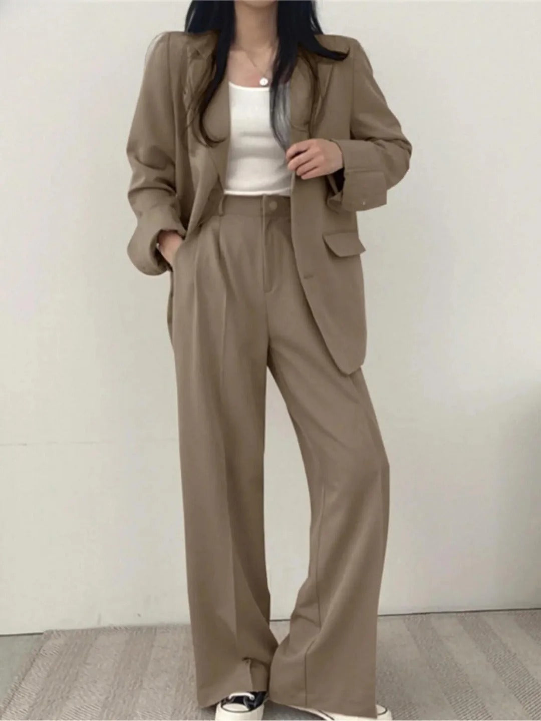 Nokmo | Women's Two-Piece Suit Wide-Leg Pants