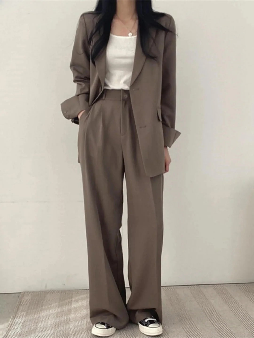 Nokmo | Women's Two-Piece Suit Wide-Leg Pants