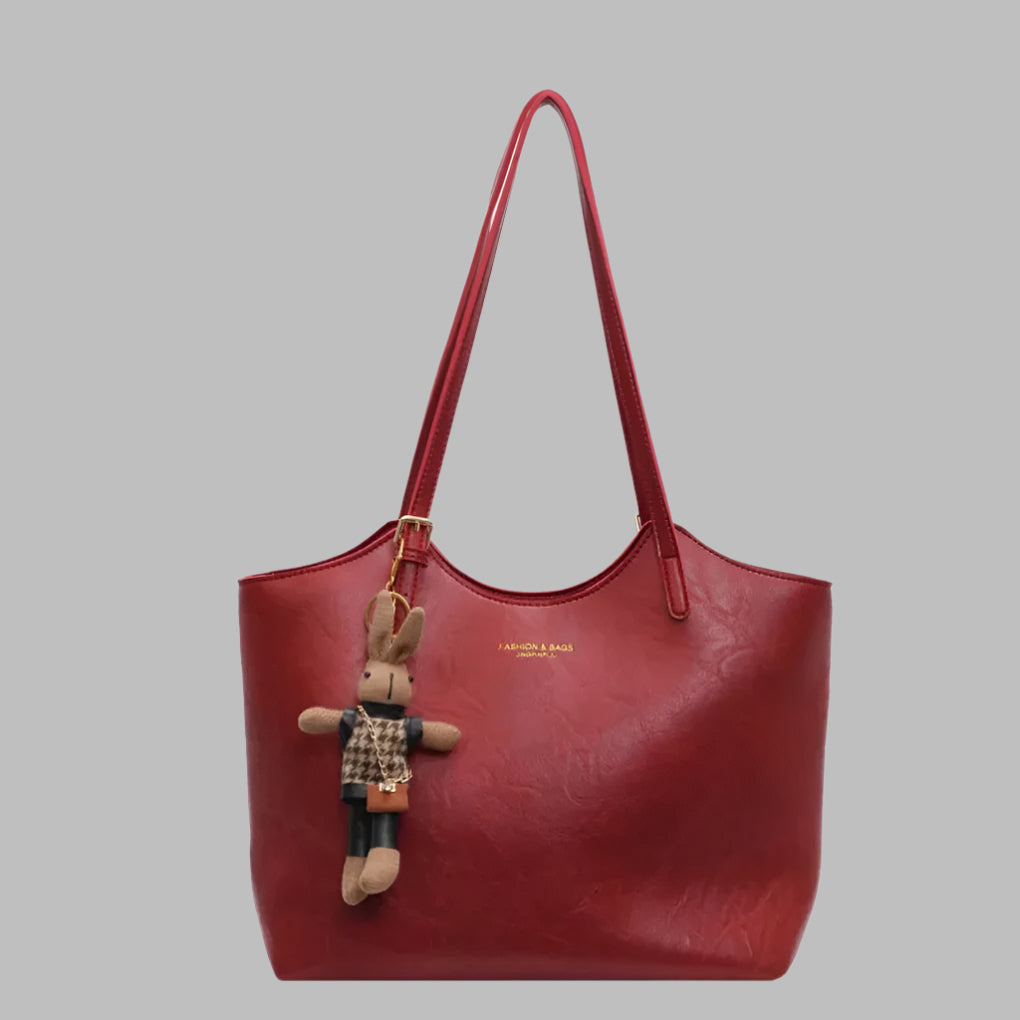 Nokmo | Women's Vintage Tote Shoulder Bag with Charm