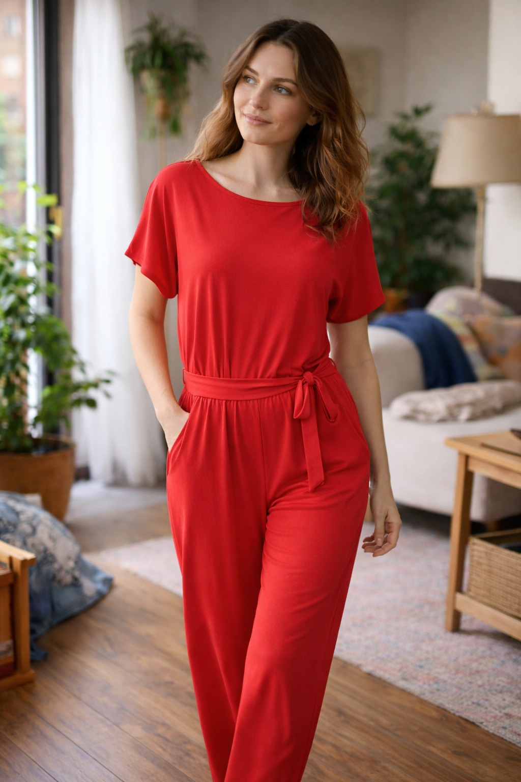 Nokmo | Women's Wide Cut Jumpsuit with Belt