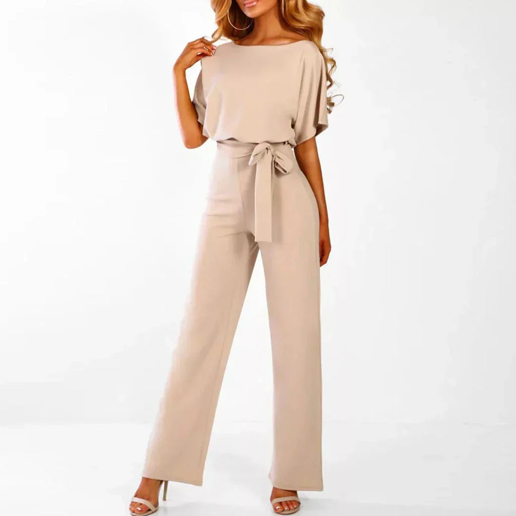 Nokmo | Women's Wide Leg Jumpsuit with Belted Waist
