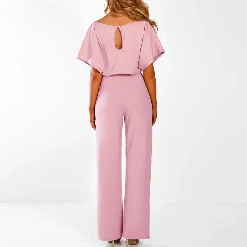 Nokmo | Women's Wide Leg Jumpsuit with Belted Waist
