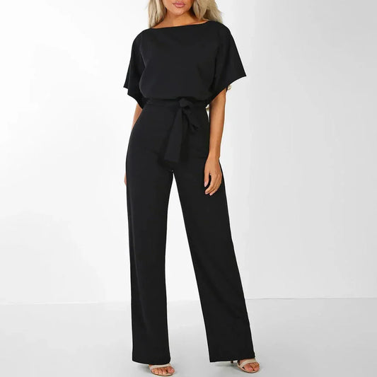 Nokmo | Women's Wide Leg Jumpsuit with Belted Waist