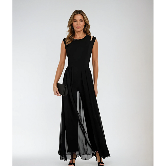 Nokmo | Women's Wide Leg Jumpsuit with Overlay