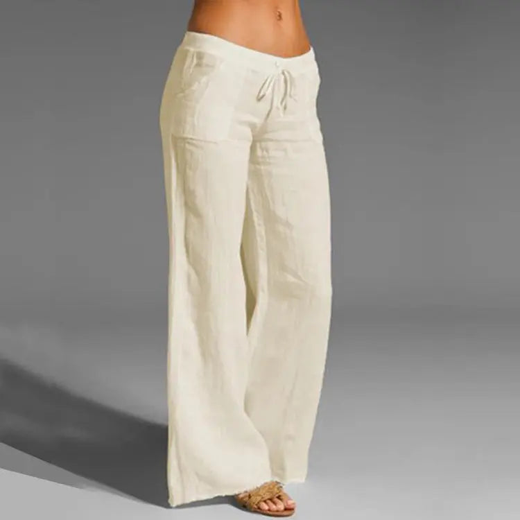 Nokmo | Women's Wide-Leg Trousers with Drawstring Waist