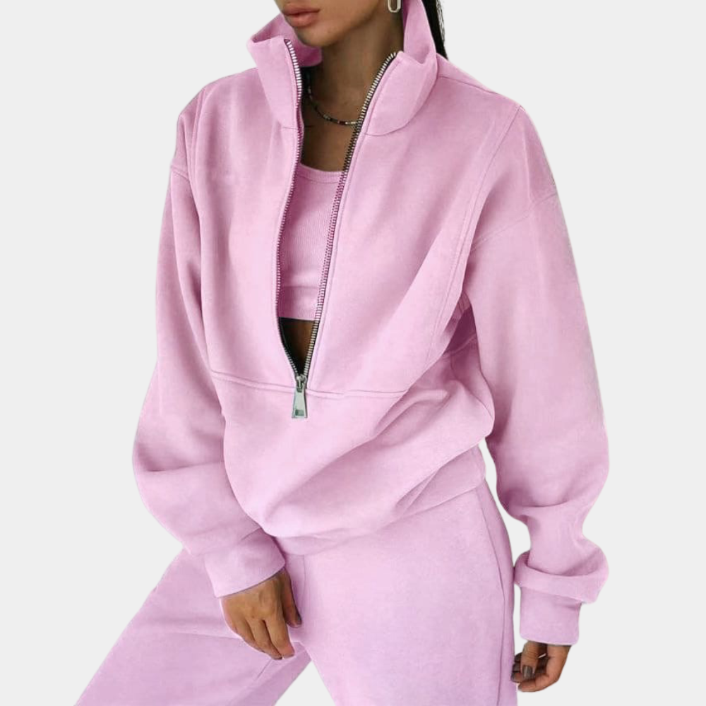 Nokmo | Women's Zip Neck Sweatshirt & Jogger Set