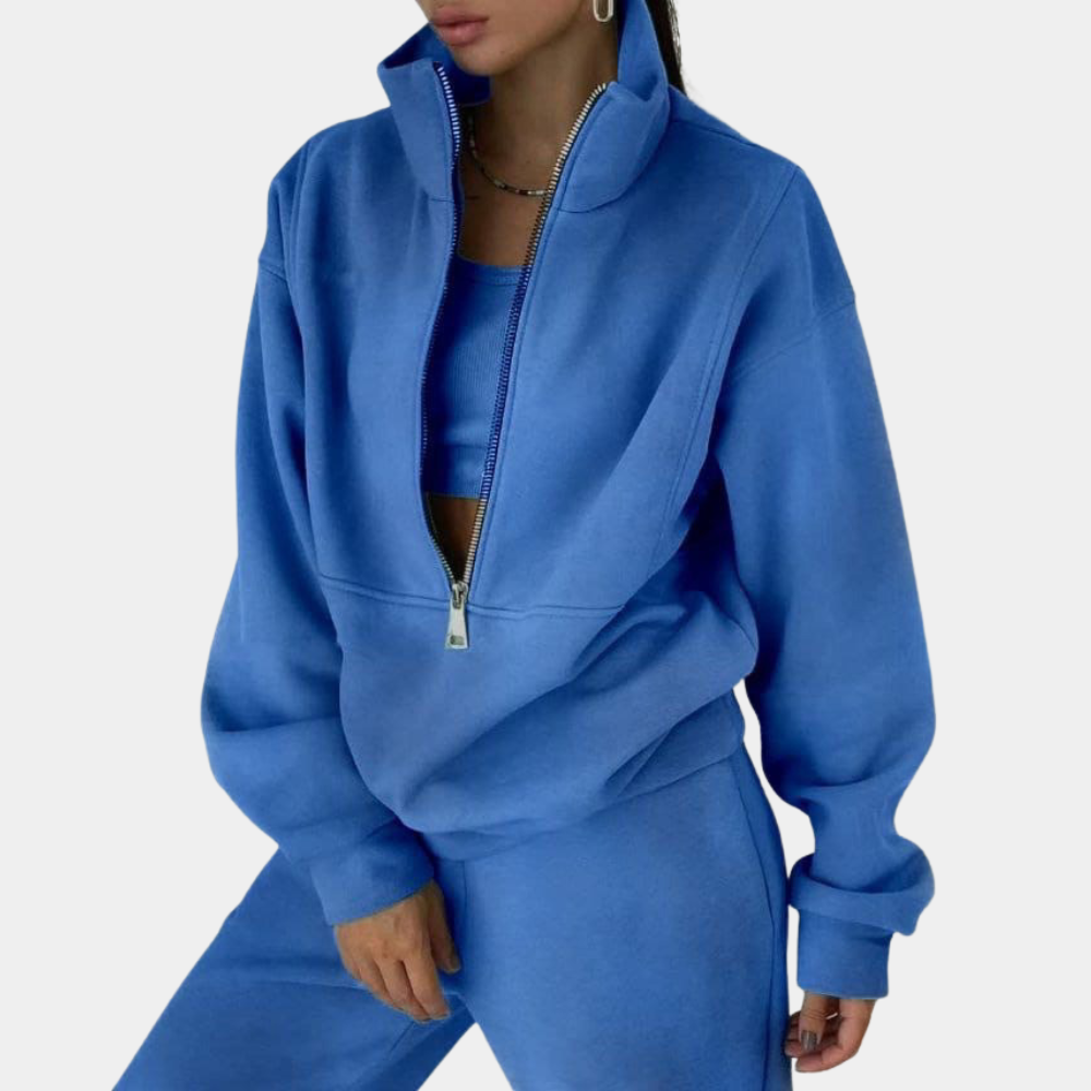 Nokmo | Women's Zip Neck Sweatshirt & Jogger Set