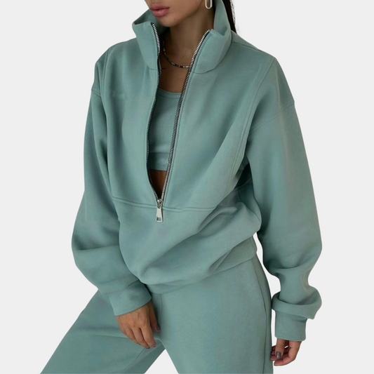 Nokmo | Women's Zip Neck Sweatshirt & Jogger Set