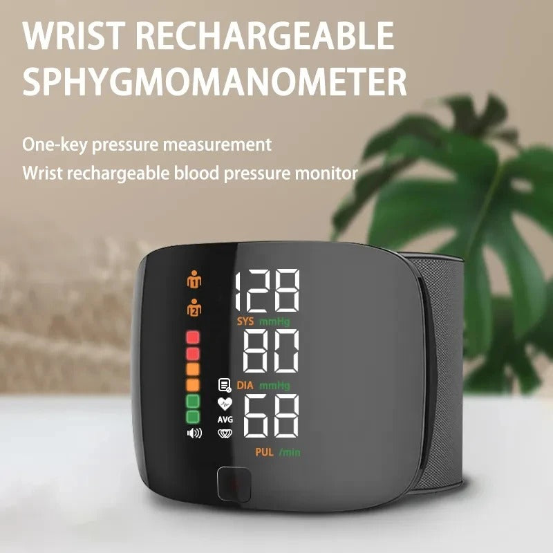 Nokmo | Wrist Blood Pressure Monitor – Electronic Portable Sphygmomanometer with Voice Alerts