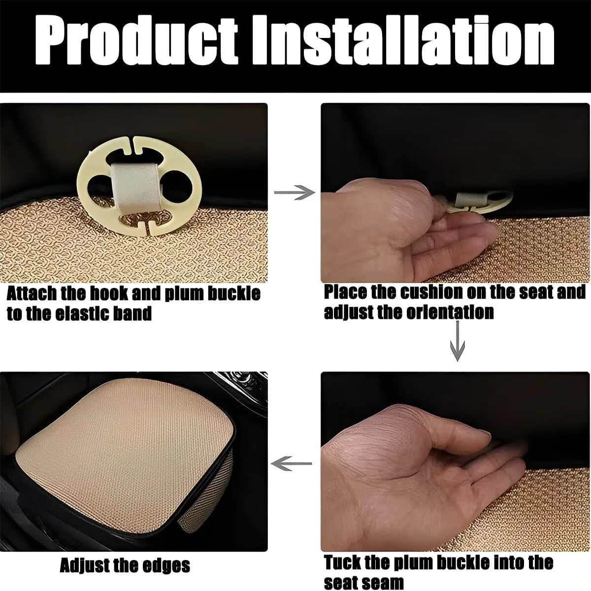 Non-Slip Car Cushion Made of Ice Silk, Suitable for Summer