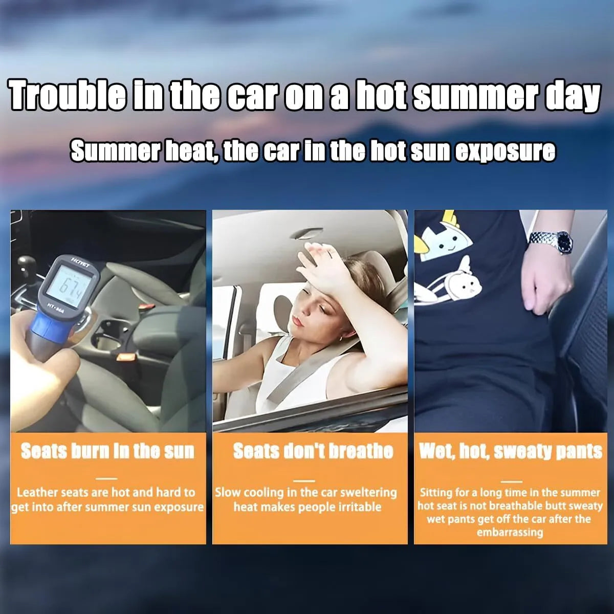 Non-Slip Car Cushion Made of Ice Silk, Suitable for Summer