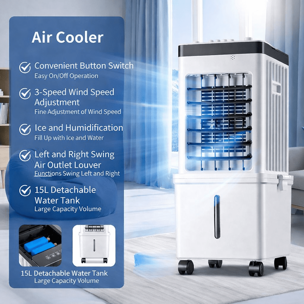 NOVACOOL – 3-in-1 Air Cooler – Fan & Humidification in One