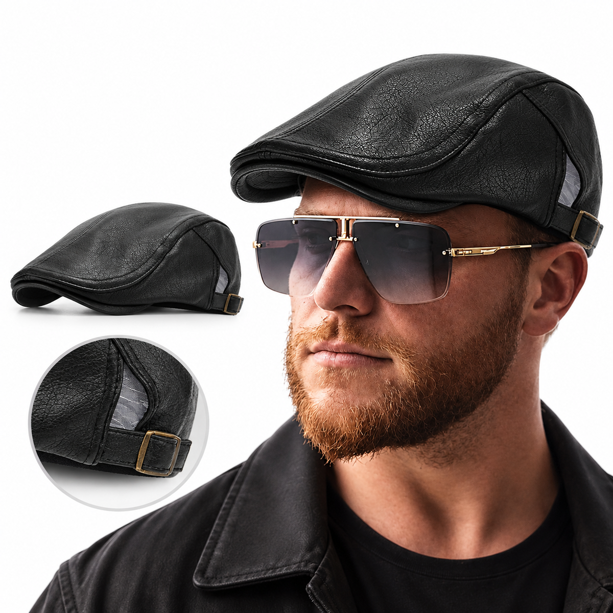 Oversize solbriller i aviator-stil med firkantede, tonede glas uden stel og dobbeltbro