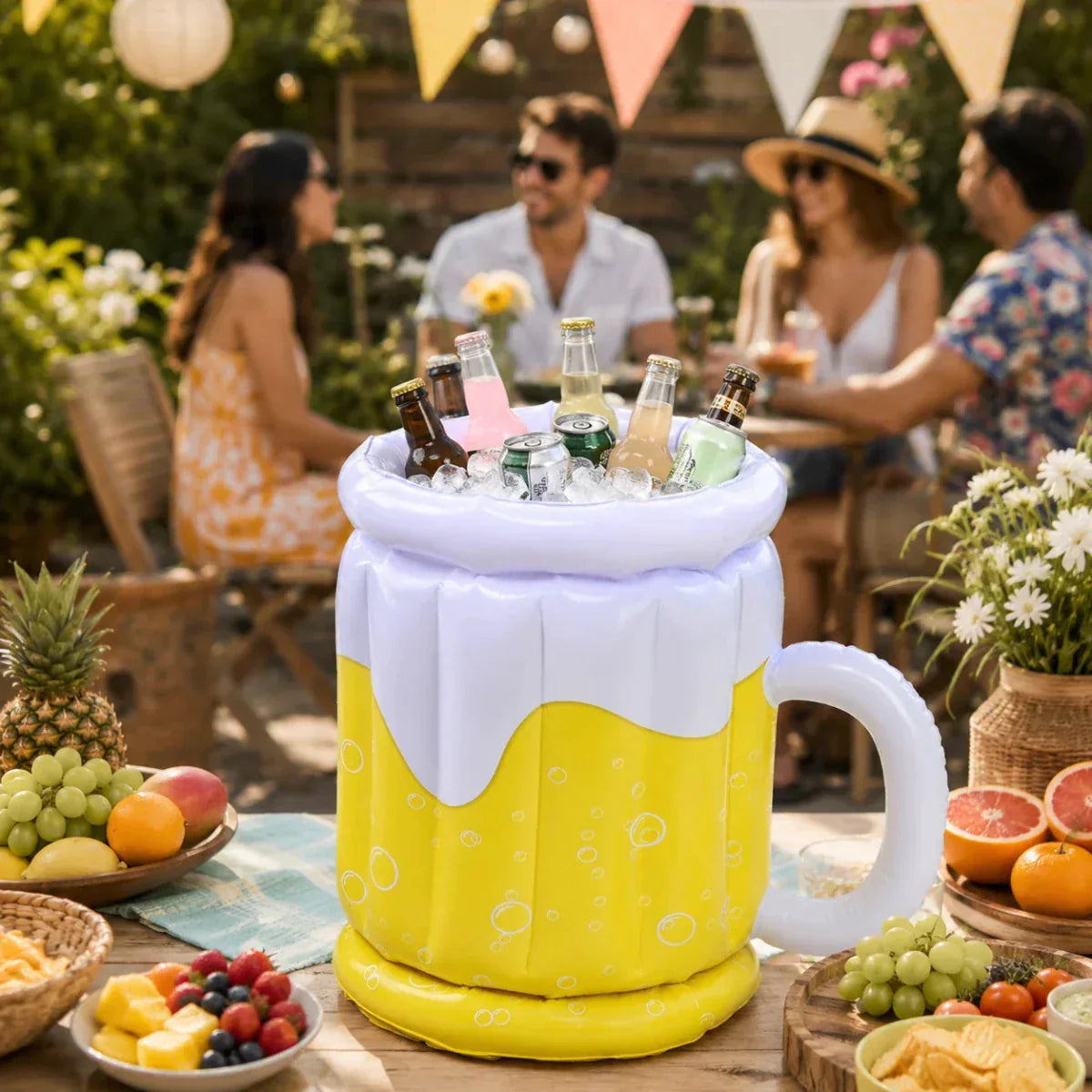 PARTYCHILL – Inflatable Beer Mug Ice Bucket for Chilled Drinks at Any Party