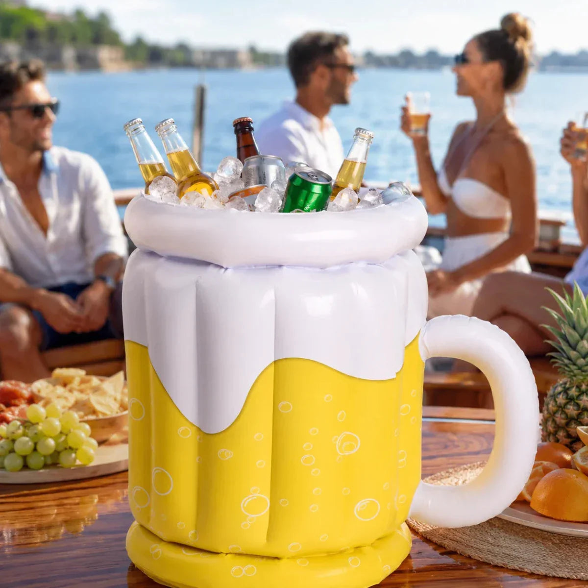 PARTYCHILL – Inflatable Beer Mug Ice Bucket for Chilled Drinks at Any Party