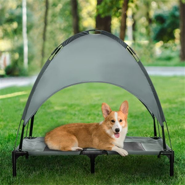 PAWAIR – Elevated Dog Bed with Cooling Mat and UV Protection for Outdoor Comfort - Image 1