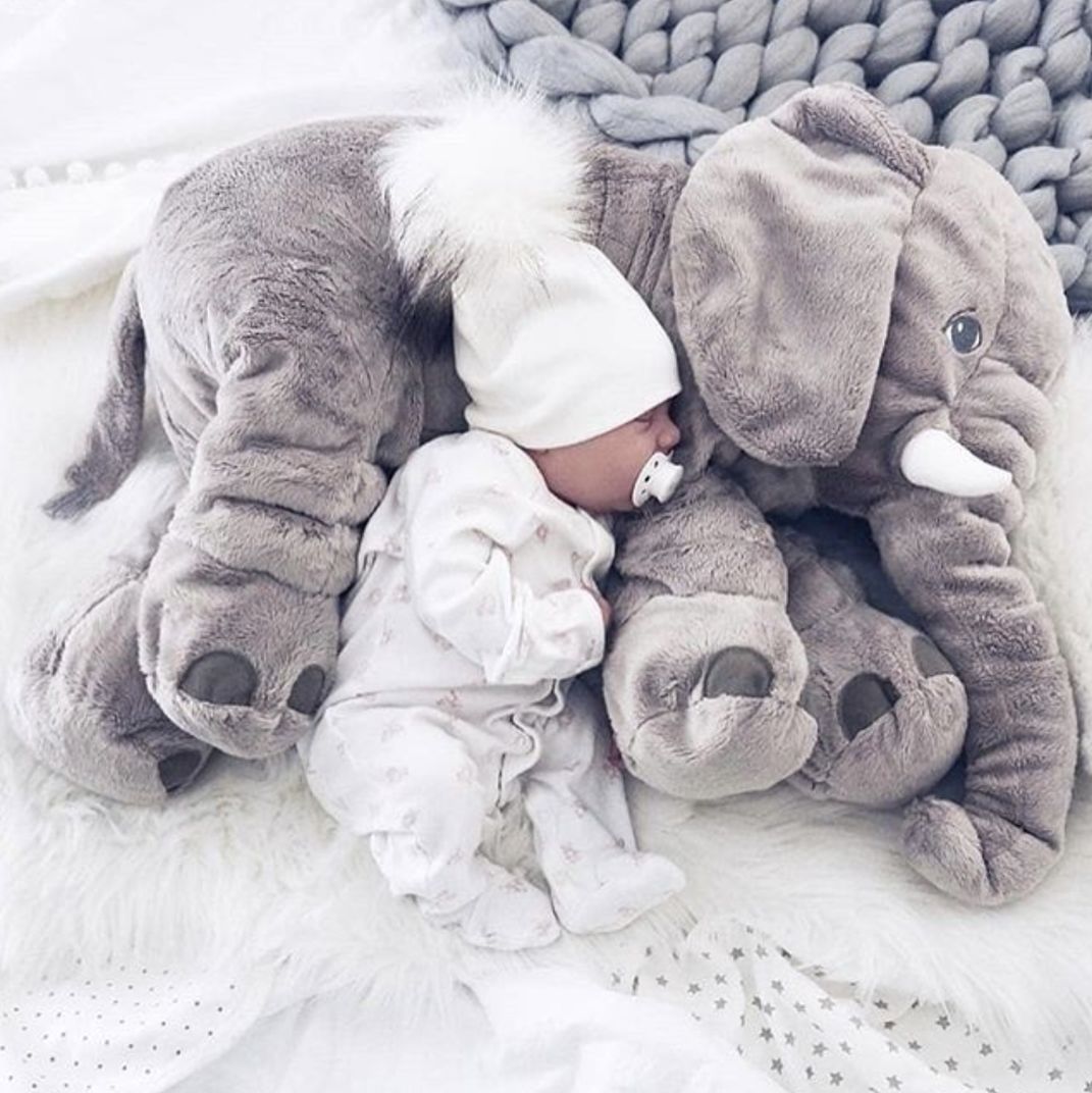 Plush Elephant | Large Cushion and Stuffed Elephant for Babies and Children