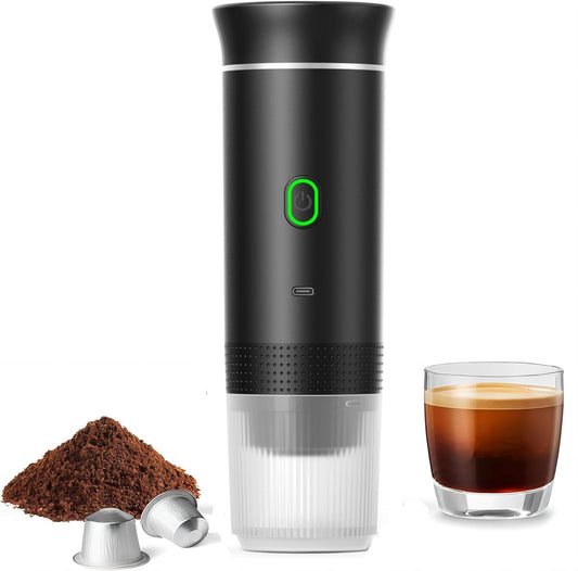 Bærbar 3-i-1-espressomaskine og kaffemaskine med genopladeligt batteri